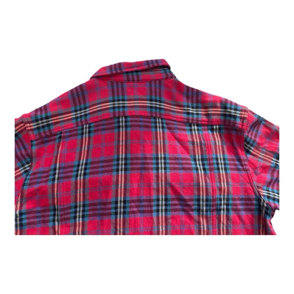 Corridor New York Men’s Red Plaid 100% Cotton Size L Long Sleeve Flannel Shirt - Picture 11 of 11